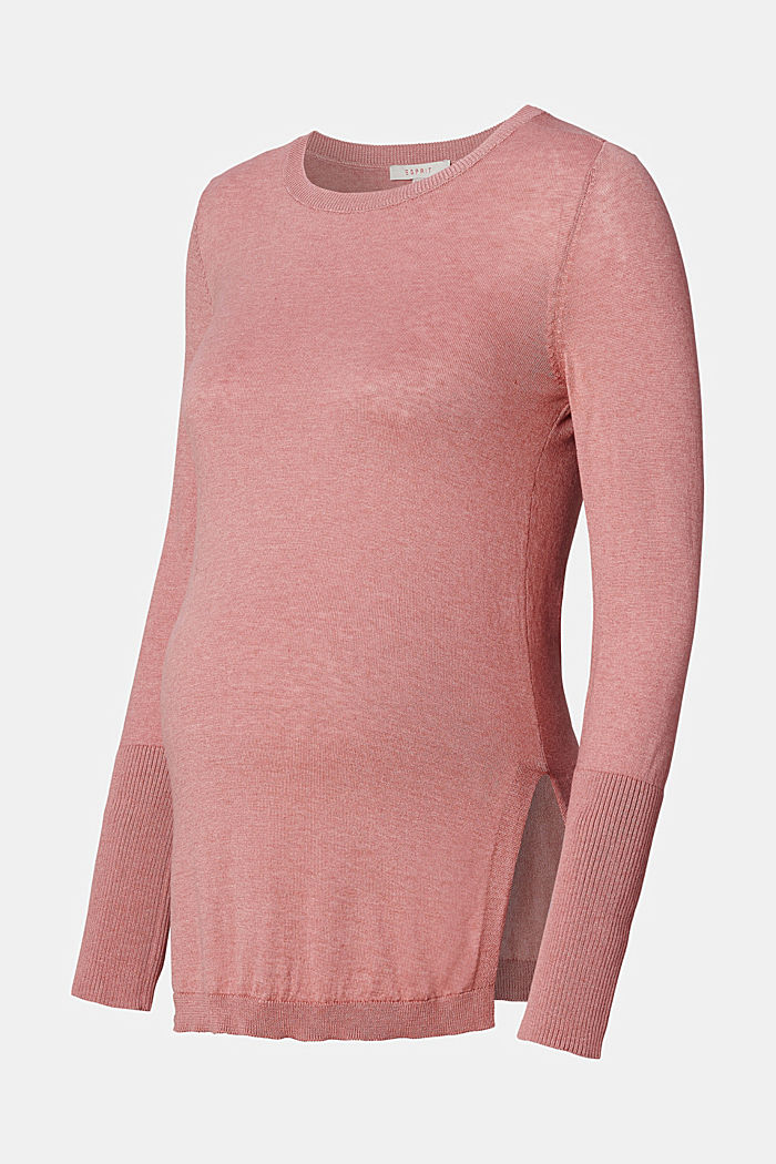 Feinstrick-Pullover mit Seitenschlitzen, ROSE SCENT, detail image number 4