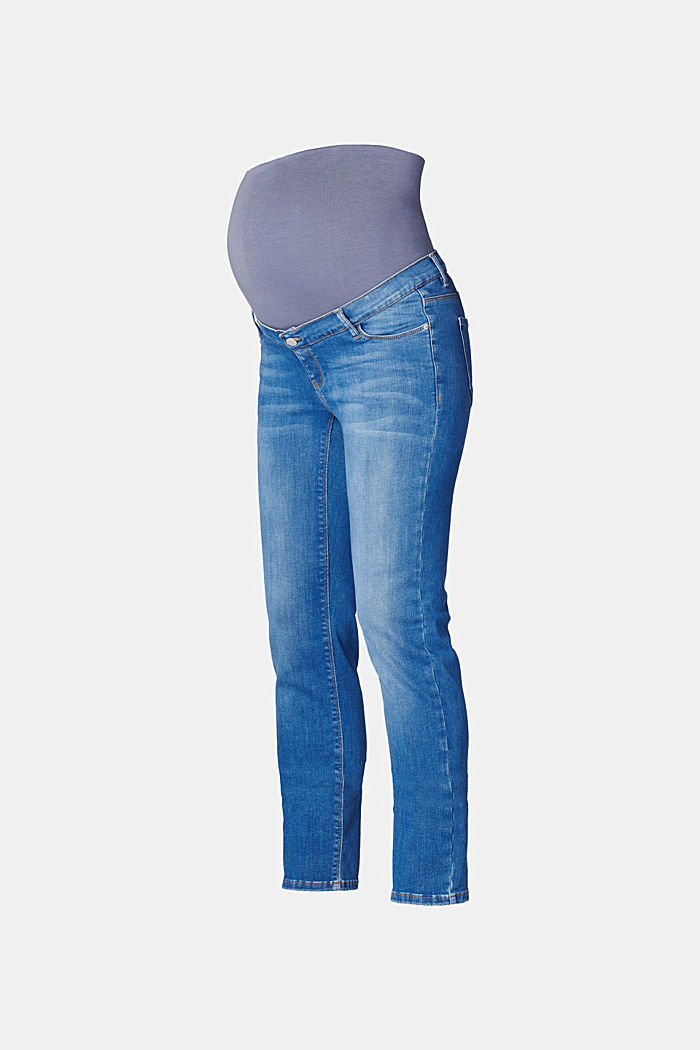 Jeans elasticizzati con fascia premaman, LIGHTWASHED, detail image number 4