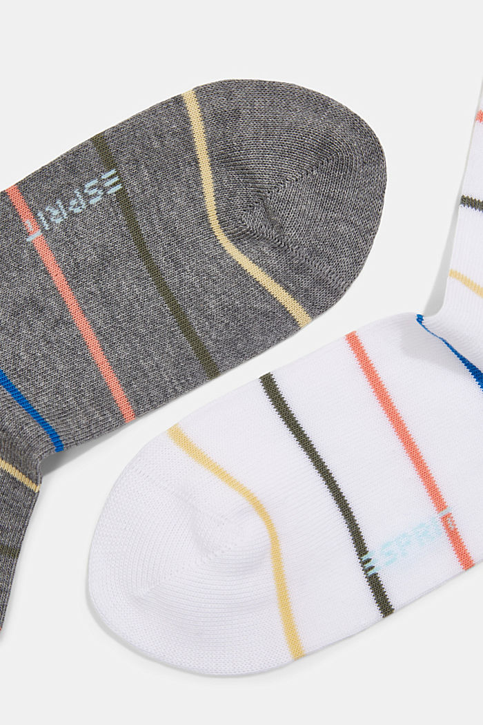 Ponožky ze směsi s bavlnou, balení po 2 párech, WHITE/GREY, detail image number 1