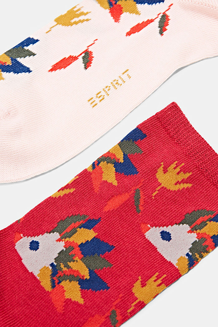 Ponožky, 2 páry v balení, ze směsi s bio bavlnou, ROSE/RED, detail image number 1