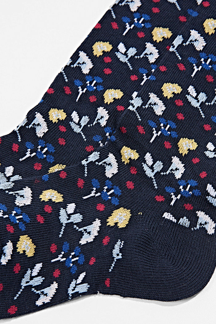 Pletené punčochové kalhoty ze směsi s bio bavlnou, MARINE, detail image number 1