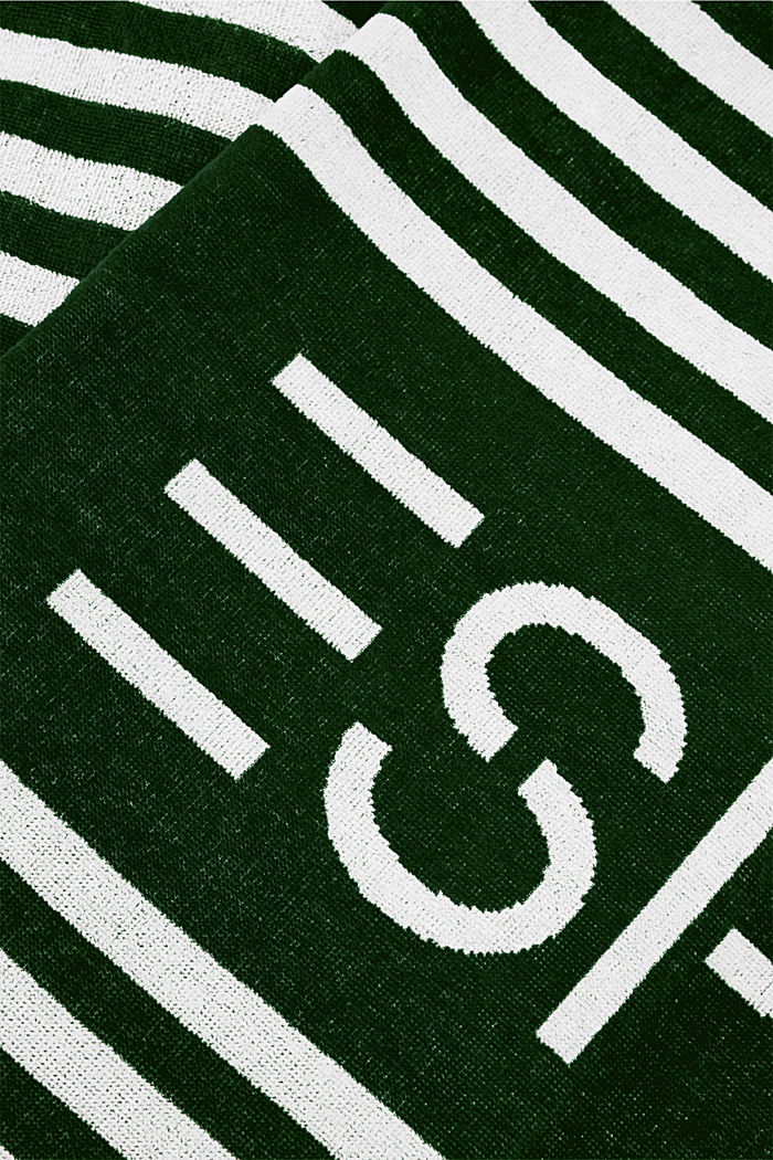Strandtuch mit Streifen, 100% Baumwolle, MOSS GREEN, detail image number 1