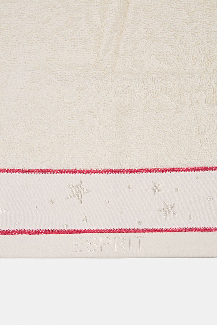 Handdoeken met sterrenrand, IVORY, detail image number 2
