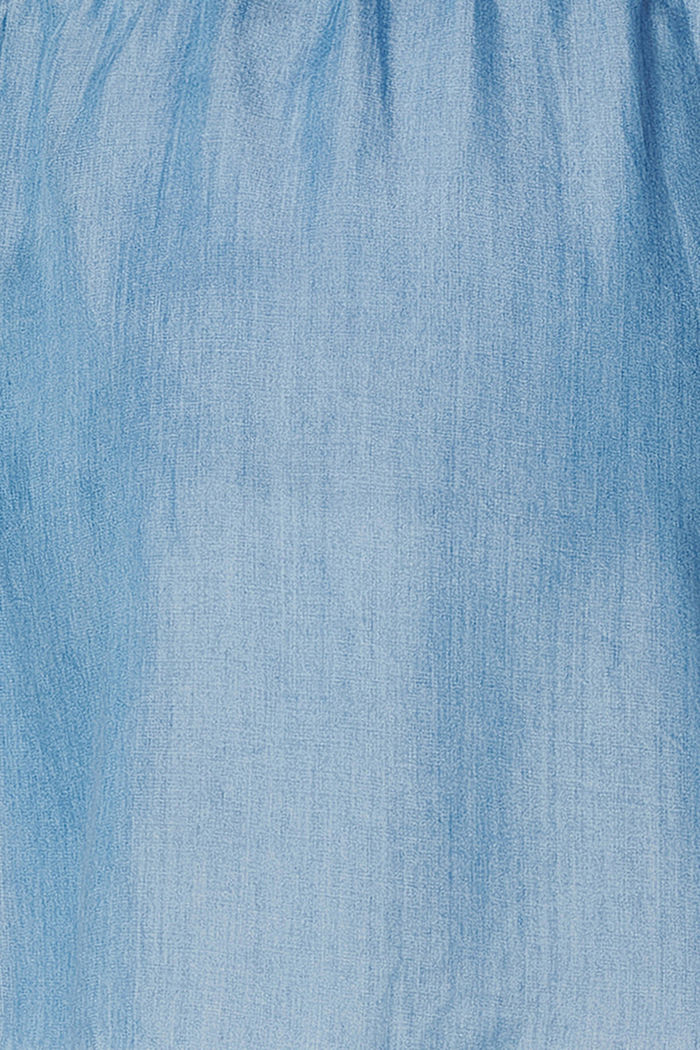 En TENCEL™: blusa de chambray con cintura elástica, MEDIUM WASHED, detail image number 3