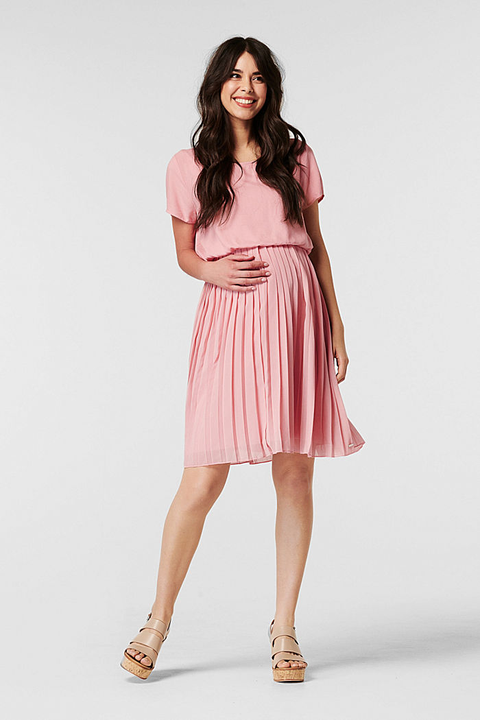 Plissee-Kleid mit Stillfunktion, ROSE BRICK, detail image number 0