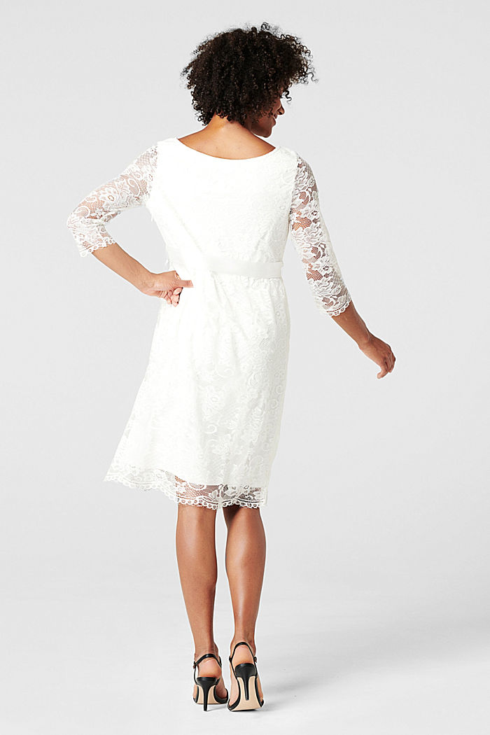 Floral lace dress with stretch, OFF WHITE, detail image number 1