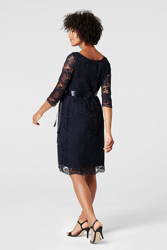 Květované krajkové šaty se strečem, NIGHT SKY BLUE, detail image number 1