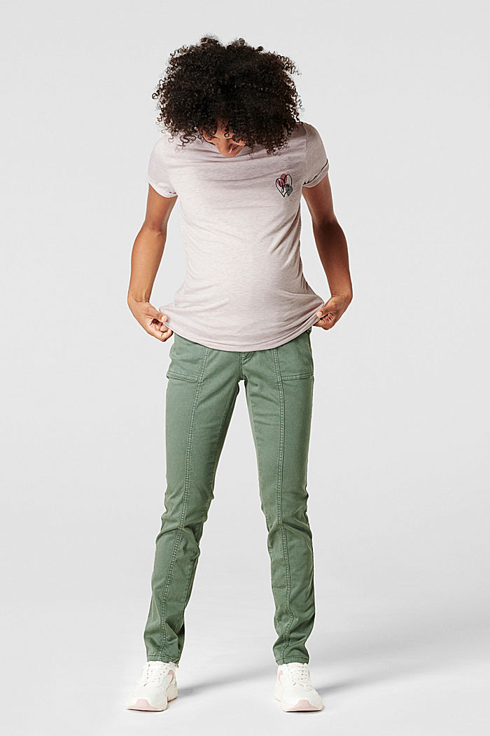 Pantaloni cargo con fascia premaman, VINYARD GREEN, detail image number 0