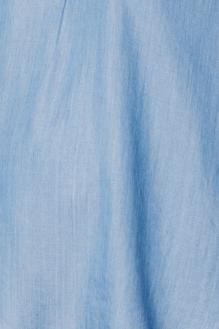 Z materiálu TENCEL™: vzdušný top z imitace denimu, BLUE MEDIUM WASHED, overview