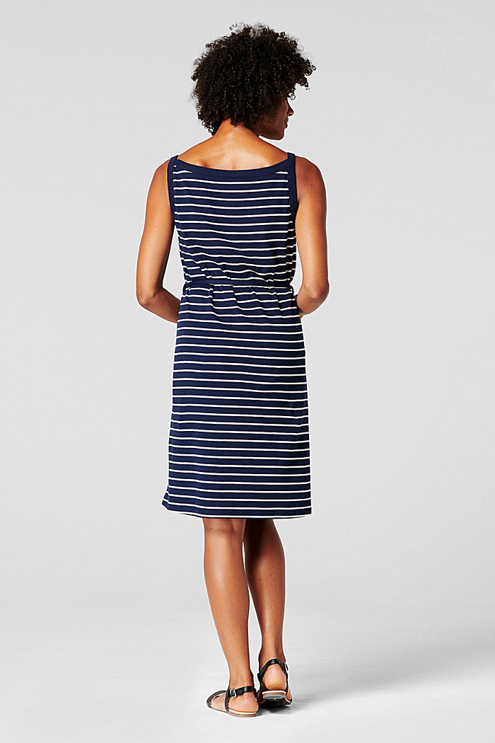 Striped jersey dress, organic cotton, NIGHT SKY BLUE, detail image number 1