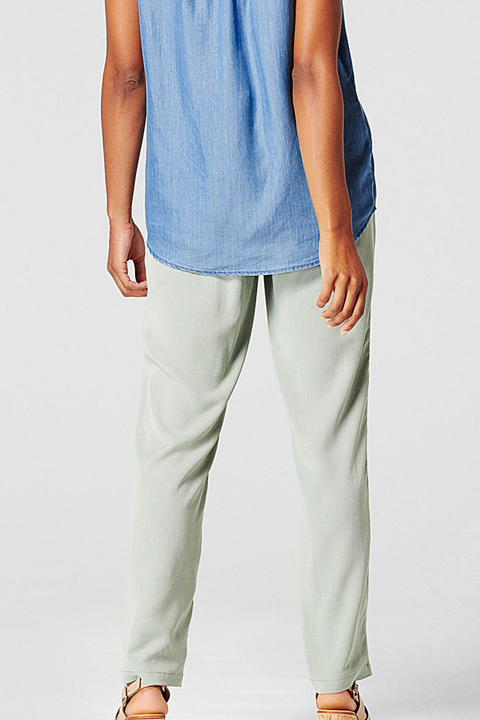 Z lyocellu: Kalhoty s pasem pod bříškem, GREY MOSS, detail image number 1