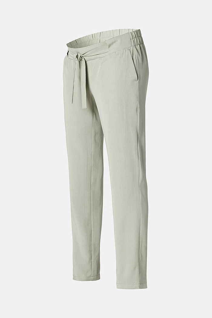 Z lyocellu: Kalhoty s pasem pod bříškem, GREY MOSS, detail image number 4