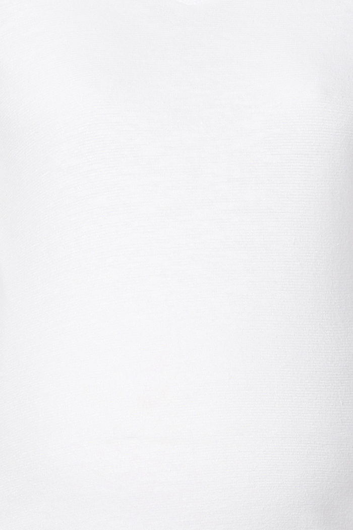 Linen blend: Double V-neck T-shirt, BRIGHT WHITE, detail image number 2