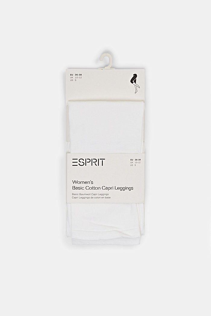Halvgennemsigtige capri-leggings, WHITE, overview
