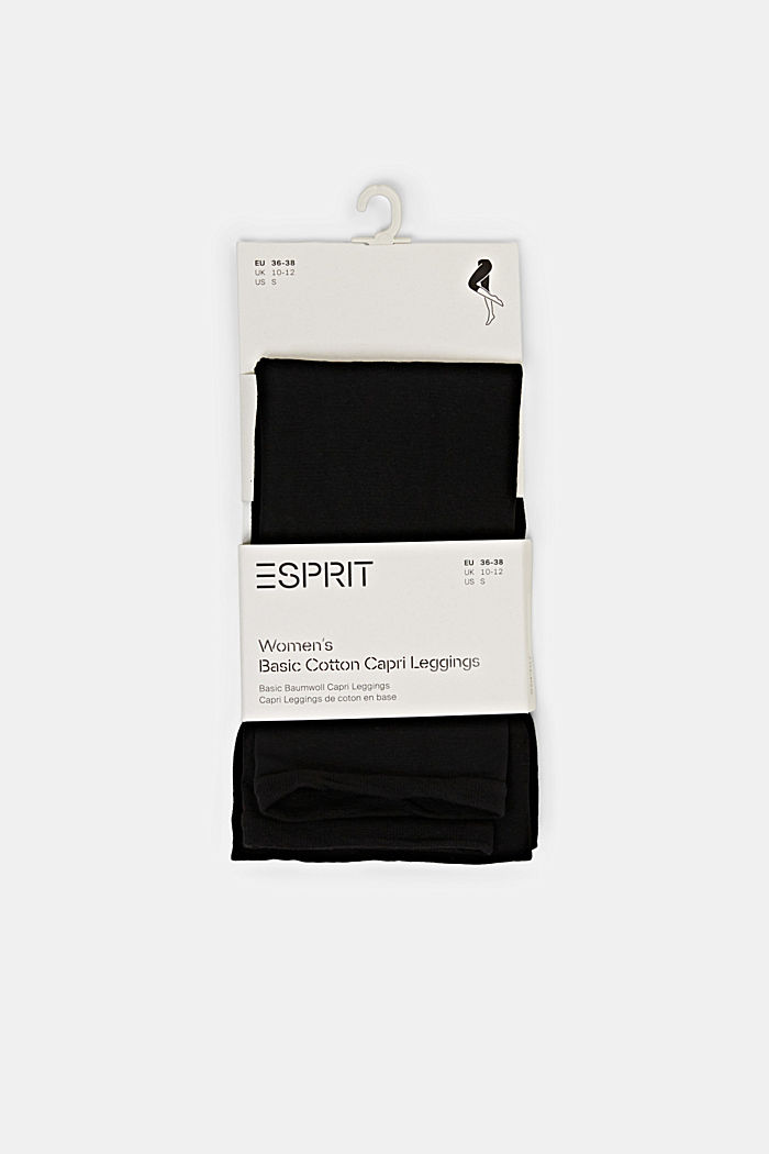 Semi-opaque capri leggings, BLACK, overview