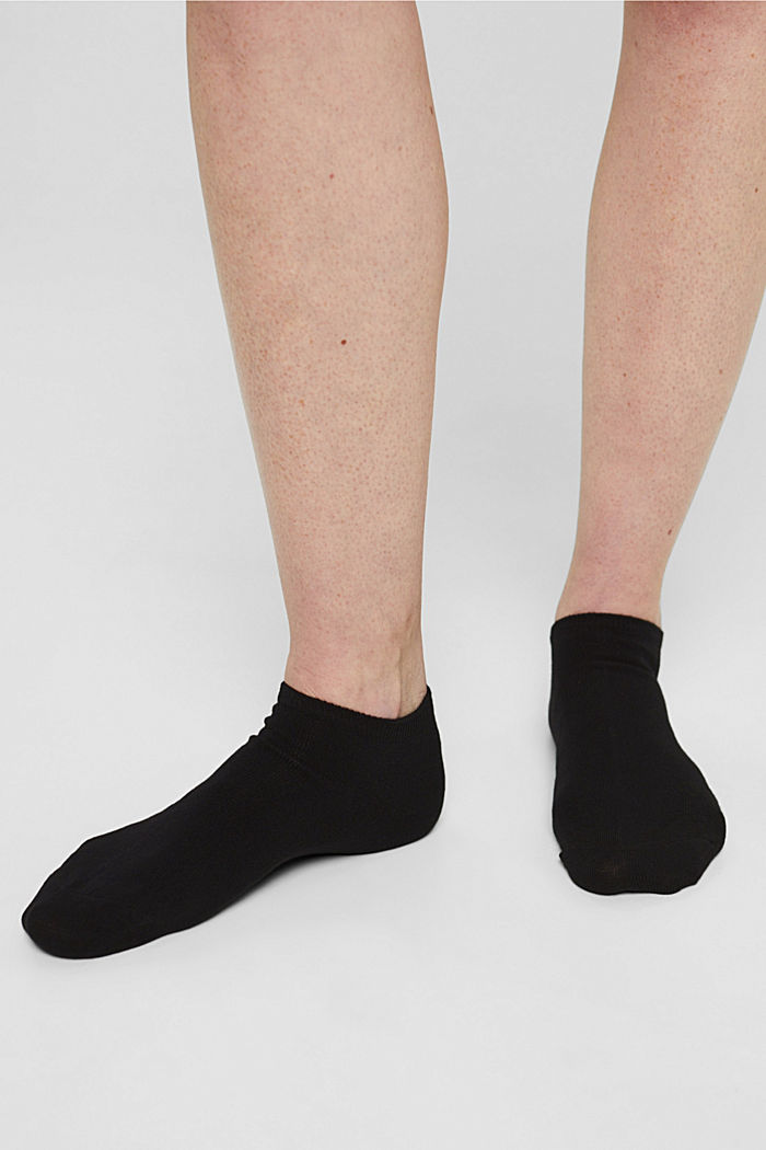 Calzini da sneakers in confezione doppia in misto cotone, BLACK, detail image number 2