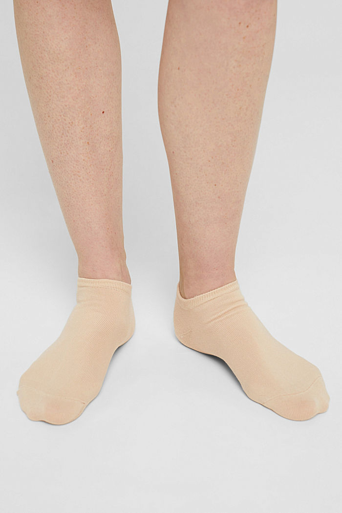 Pack de dos pares de calcetines para deportivas en mezcla de algodón, CREAM, detail image number 2