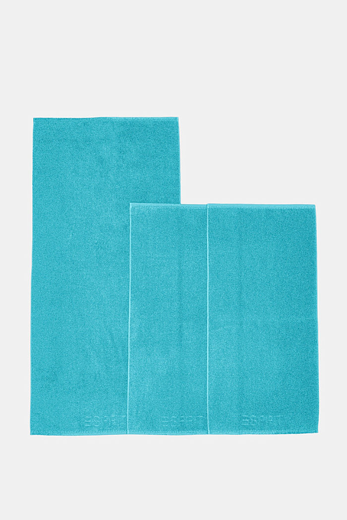 S materiálem TENCEL™: sada tří froté ručníků, TURQUOISE, detail image number 3