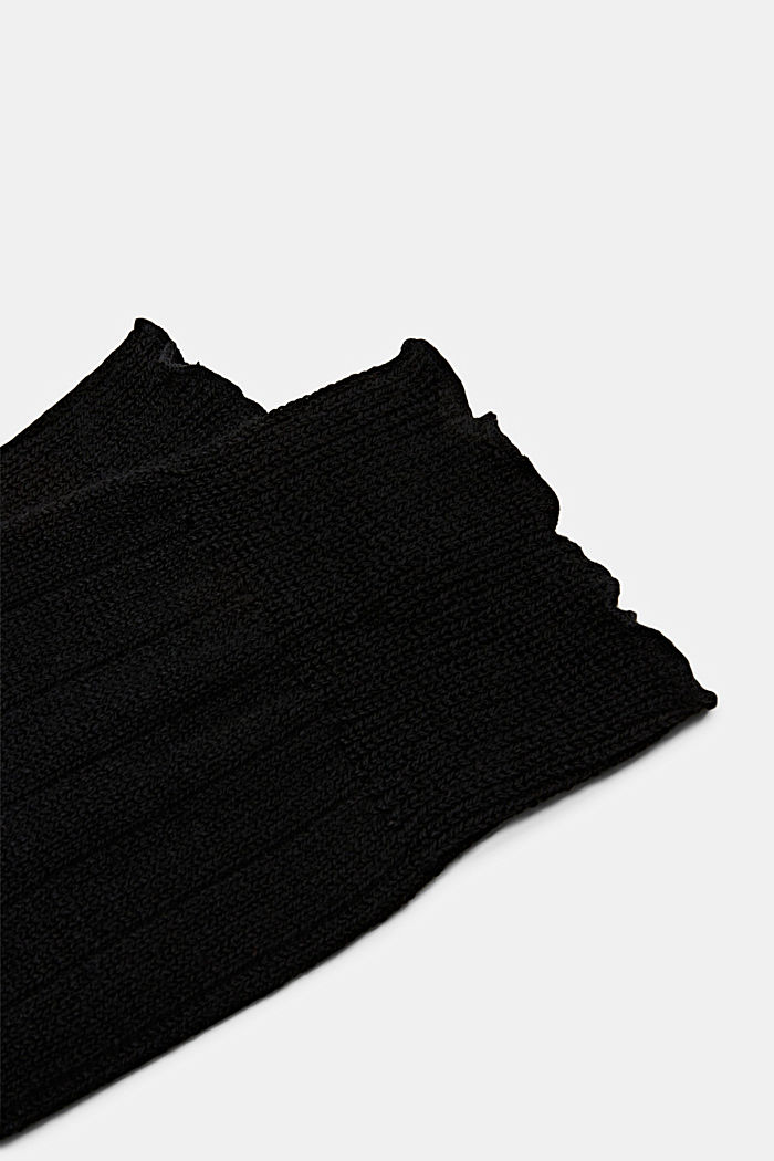Met wol: gebreide polswarmers, BLACK, detail image number 1