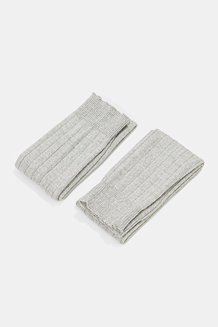 Wool blend: rib knit leg warmers, LIGHT GREY, overview