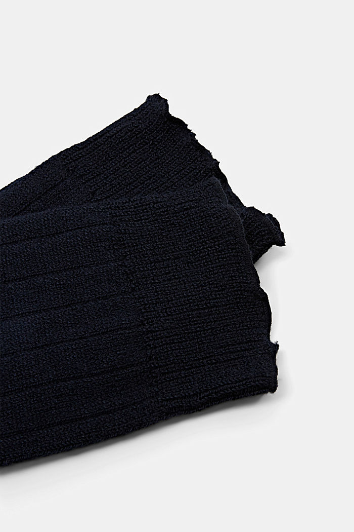 Wool blend: rib knit leg warmers, DARK NAVY, detail image number 1