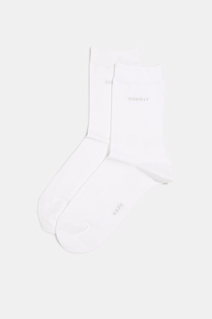 2er-Pack Socken mit Softbund, WHITE, overview