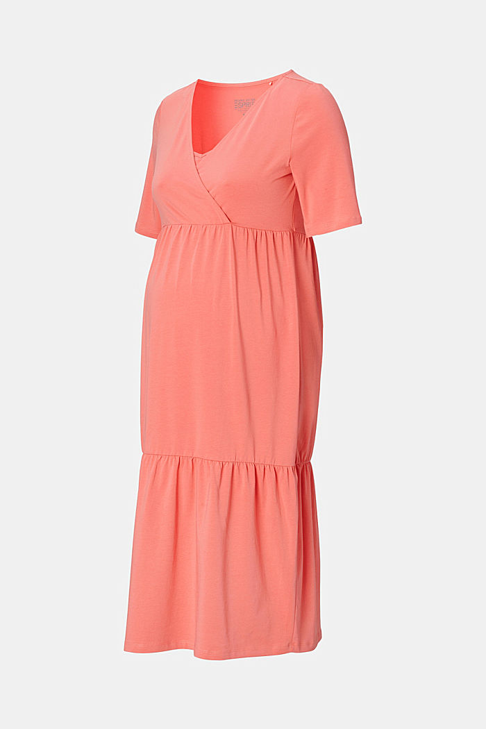 Jersey dress with nursing function, organic cotton, SALMON, detail image number 6