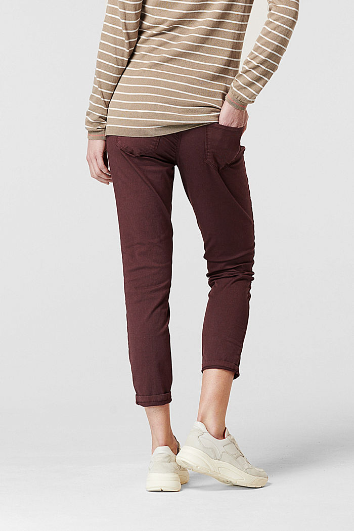 7/8-length stretch trousers with an over-bump waistband, COFFEE, detail image number 1