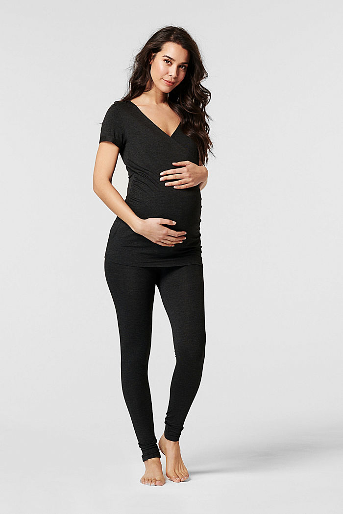 Tričko umožňující kojení, z materiálu LENZING™ ECOVERO™, ANTHRACITE MELANGE, detail image number 0