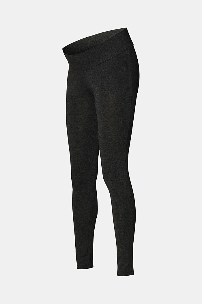 Leggings with under-bump waistband, LENZING™ ECOVERO™, ANTHRACITE MELANGE, overview