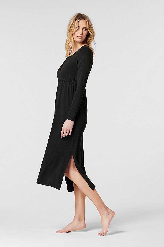 Loungewear-Jerseykleid aus LENZING™ ECOVERO™, ANTHRACITE MELANGE, detail image number 1