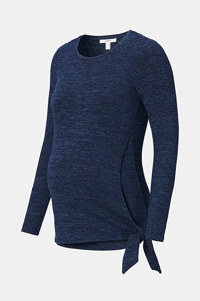 Melírované tričko s dlouhým rukávem a úpravou pro kojení, NIGHT SKY BLUE, detail image number 6
