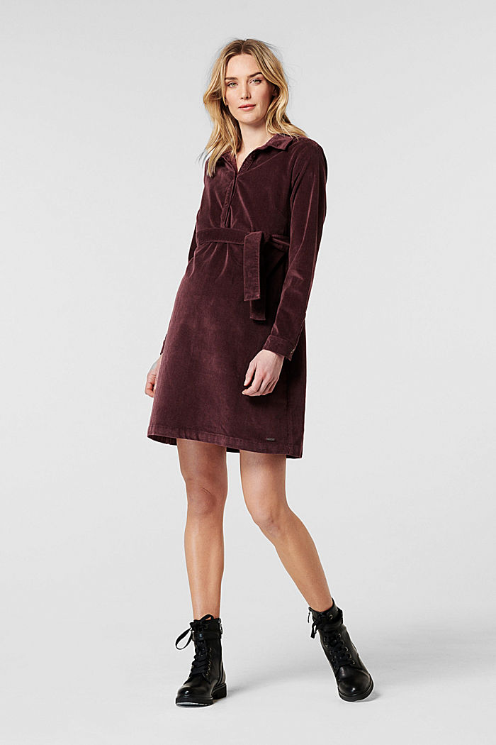 Stillfreundliches Kord-Kleid aus Baumwolle, COFFEE, detail image number 0
