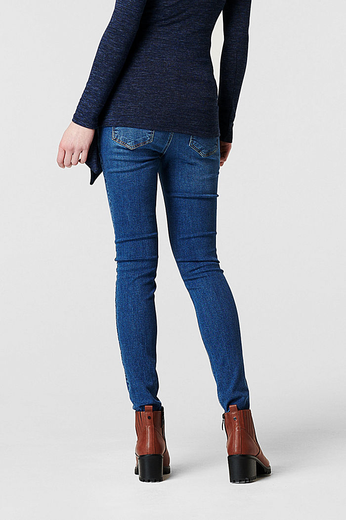 Skinny stretch jeans with an over-bump waistband, BLUE MEDIUM WASHED, detail image number 1