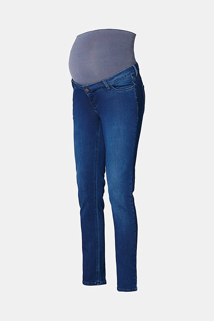 Stretch jeans with an over-bump waistband, DARK WASHED BLUE, detail image number 5