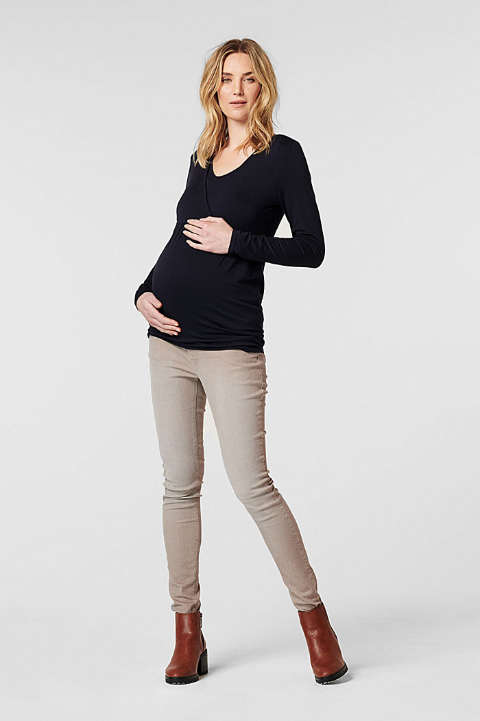 Stretch jeans with an over-bump waistband, organic cotton