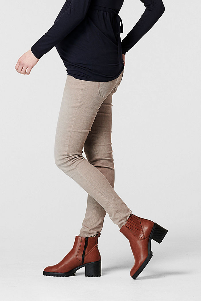 Stretch jeans with an over-bump waistband, organic cotton, LIGHT TAUPE, detail image number 3
