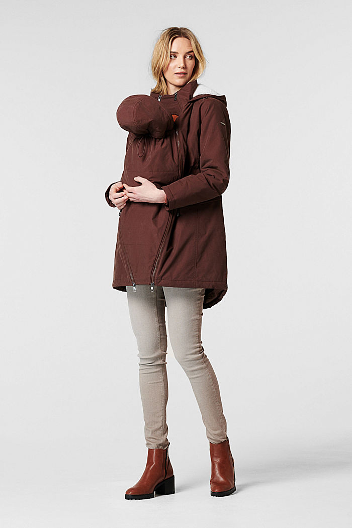 3-way parka with faux shearling lining, COFFEE, detail image number 1