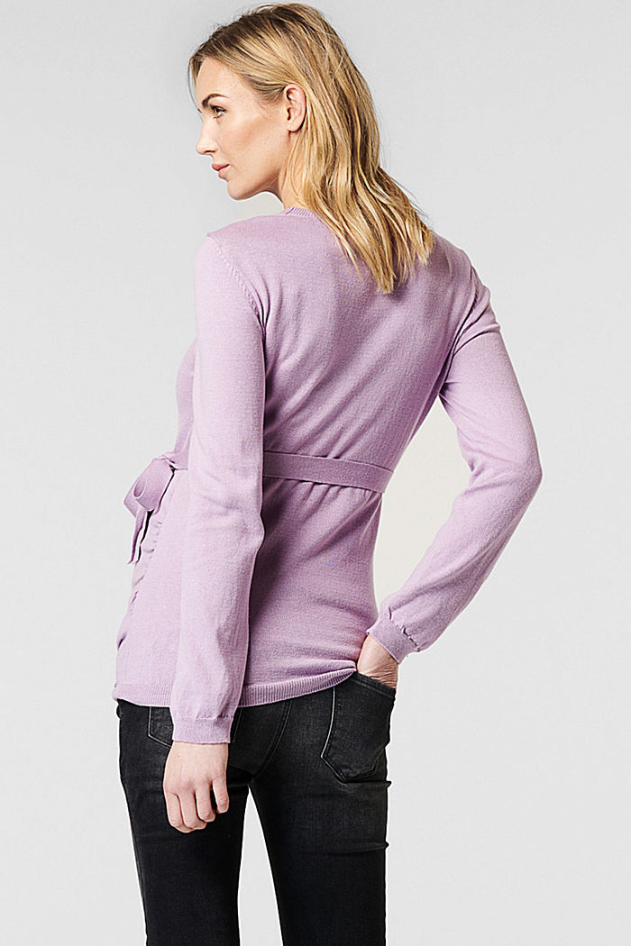 Fine knit jumper with organic cotton, PALE PURPLE, detail image number 1