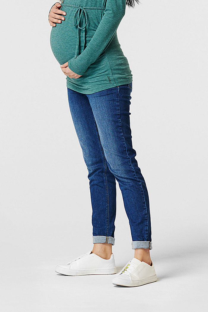 Stretch jeggings with an over-bump waistband, DARK WASHED, detail image number 3