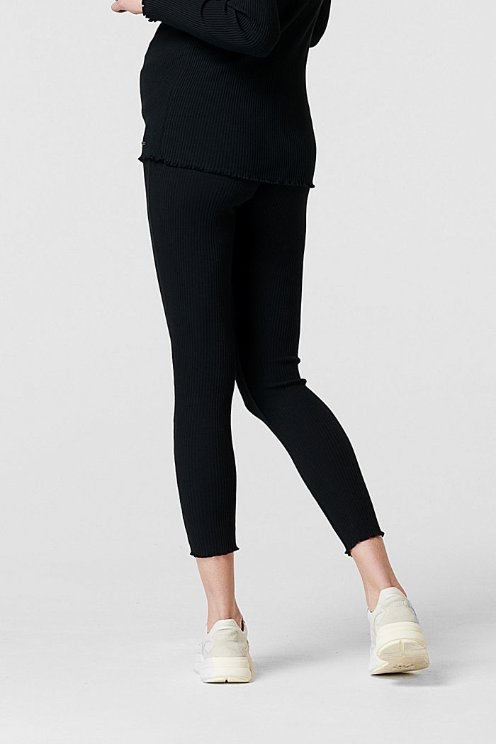 Leggings with over-bump waistband, organic cotton, BLACK, detail image number 5