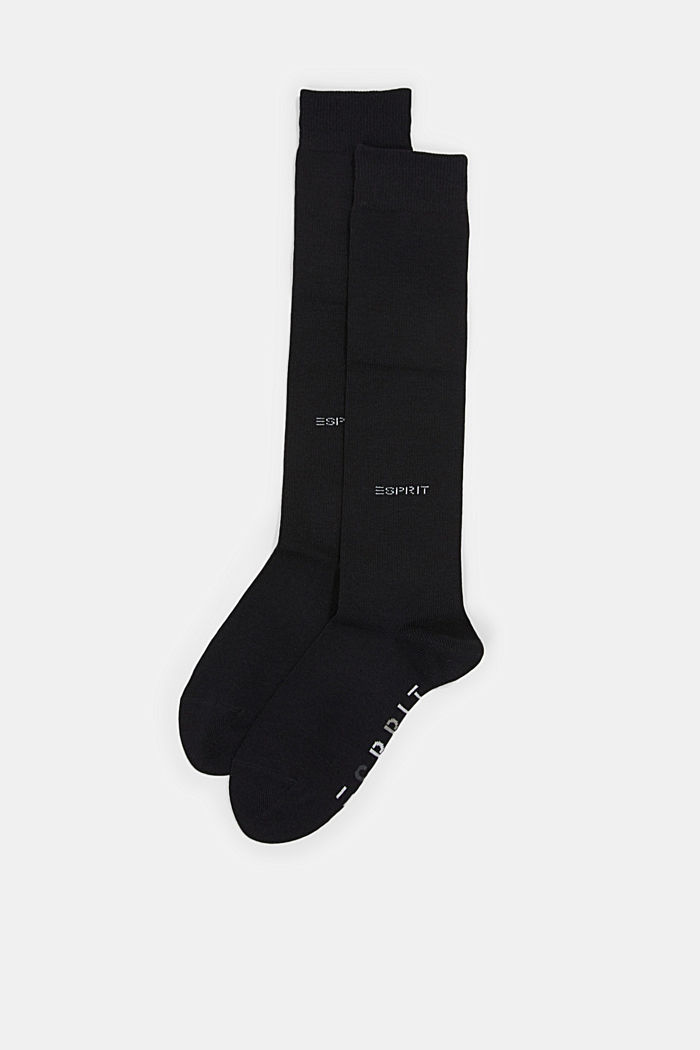 Lot de 2 paires de chaussettes hautes à logo, BLACK, detail image number 1