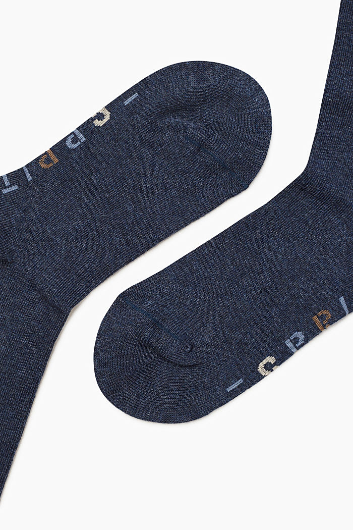 Pack de dos pares de calcetines altos con logotipo, PETROL BLUE, detail image number 1