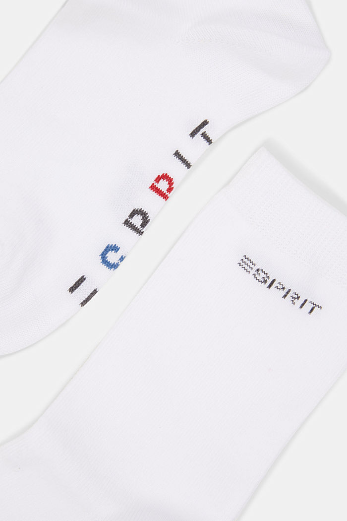 Set van 2 paar sokken met logo, van een mix van biologisch katoen, OFF WHITE, detail image number 1