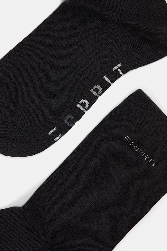 Lot de 2 paires de chaussettes à logo, en coton biologique mélangé, BLACK, detail image number 1