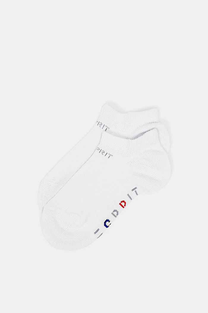 Calzini da sneakers in confezione doppia, misto cotone biologico, OFF WHITE, overview