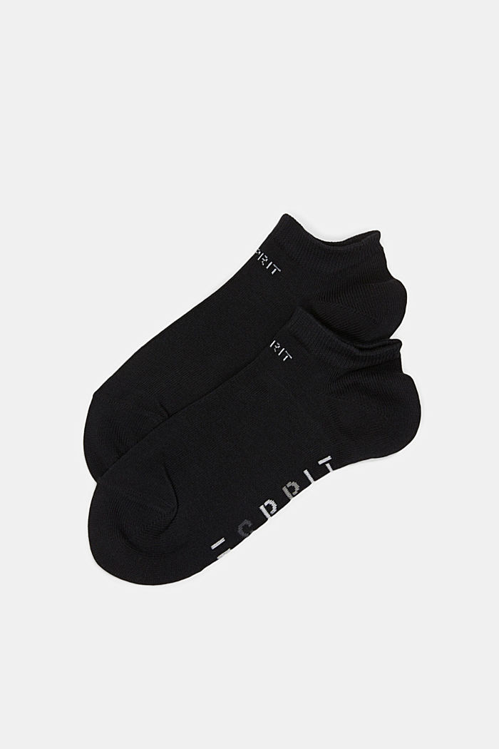 Nízké ponožky, 2 páry, směs s bio bavlnou, BLACK, detail image number 0
