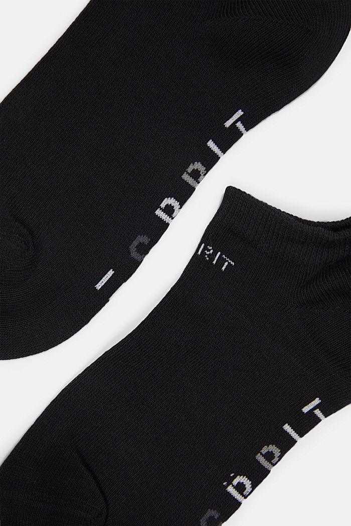Double pack of trainer socks in an organic cotton blend, BLACK, detail image number 1