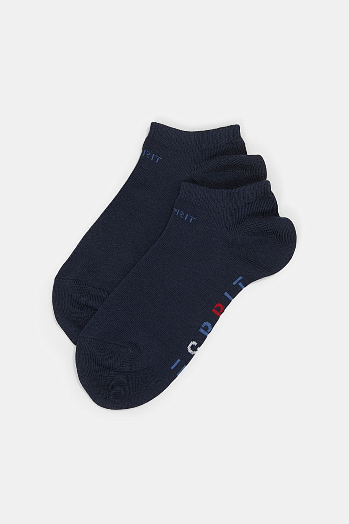 Double pack of trainer socks in an organic cotton blend, MARINE, detail image number 0