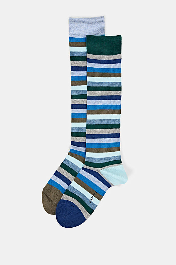 Lot de 2 paires de chaussettes hautes en coton biologique mélangé, PINE, detail image number 0